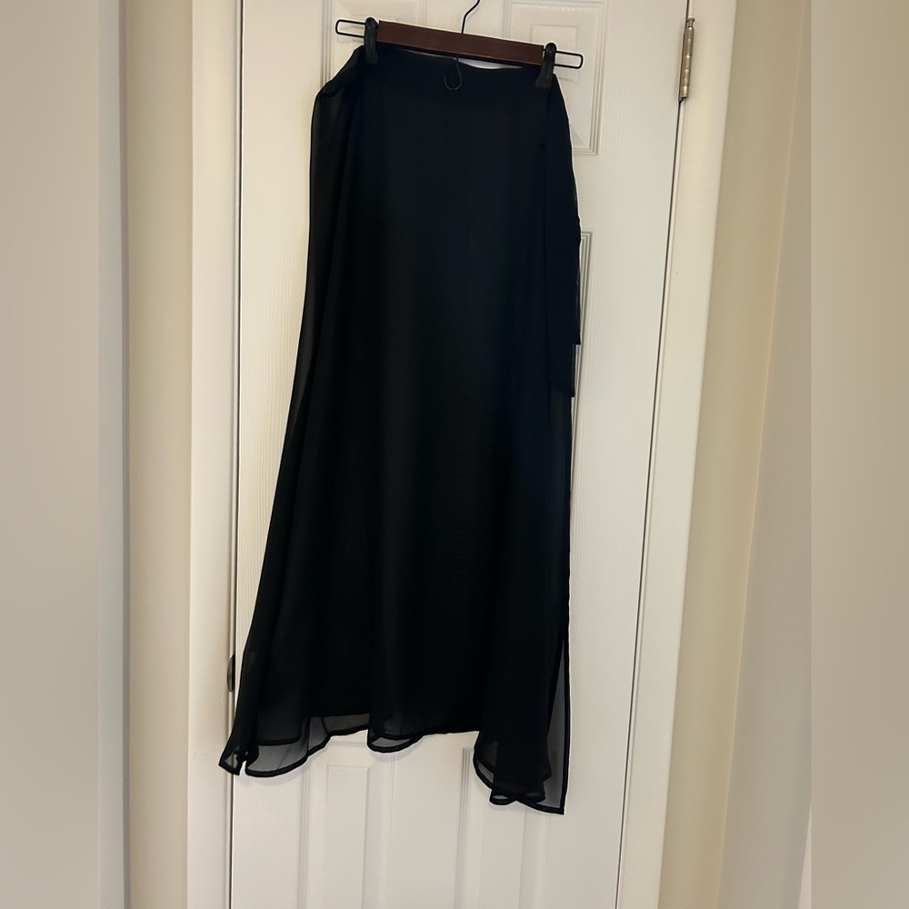 Classic Black Sheer Women's Maxi wrap Skirt